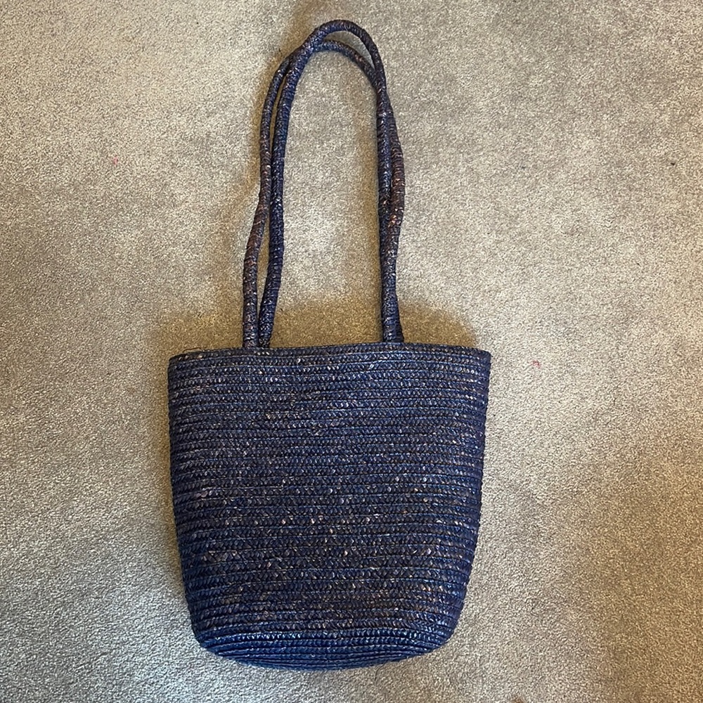 Blue straw bag